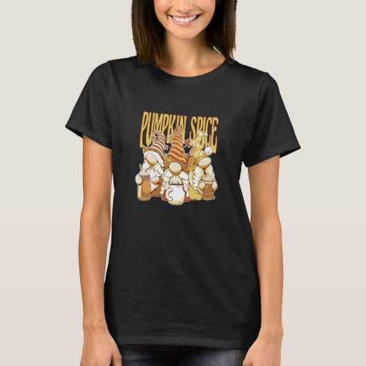 Pumpkin Spice Latte Coffee Latte Iced Fall Gnomes T-shirt (Voorkant)