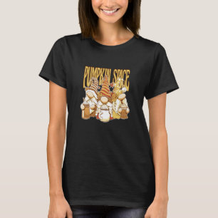 Pumpkin Spice Latte Coffee Latte Iced Herfst Gnome T-shirt