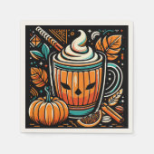 Pumpkin Spice Latte Halloween Design Servet (Voorkant)