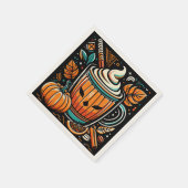 Pumpkin Spice Latte Halloween Design Servet (Hoek)