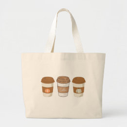 Pumpkin Spice latte, koffie Grote Tote Bag