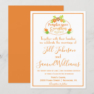 Pumpkin Spice Lovely Wedding Kaart