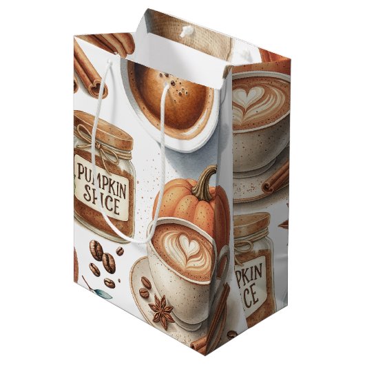 Pumpkin Spice Medium Gift Bag Cadeauzakje (Voorkant Gekanteld)