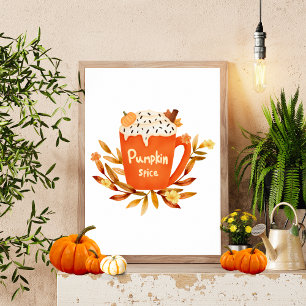 Pumpkin Spice Mok Wall Art Herfst Home Decor Poster