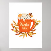 Pumpkin Spice Mok Wall Art | Herfst Home Decor Poster (Voorkant)