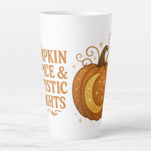 Pumpkin Spice & Mystic Nights Glitter Latte Mok (Voorkant)