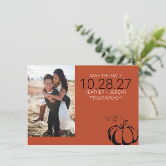 Pumpkin Spice Save The Date (Staand voorkant)