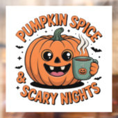 Pumpkin Spice & Scary Nights | Schattigee Hallowee Raamsticker (Vel 2)