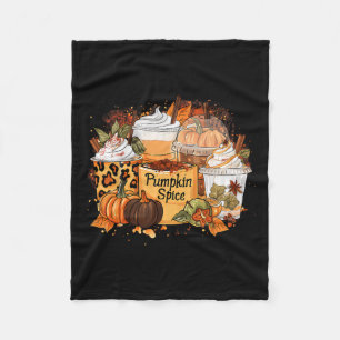 Pumpkin Spice Season Latte Coffee Lover Herfst Bed Fleece Deken