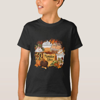 Pumpkin Spice Season Latte Coffee Lover Herfst Bed T-shirt