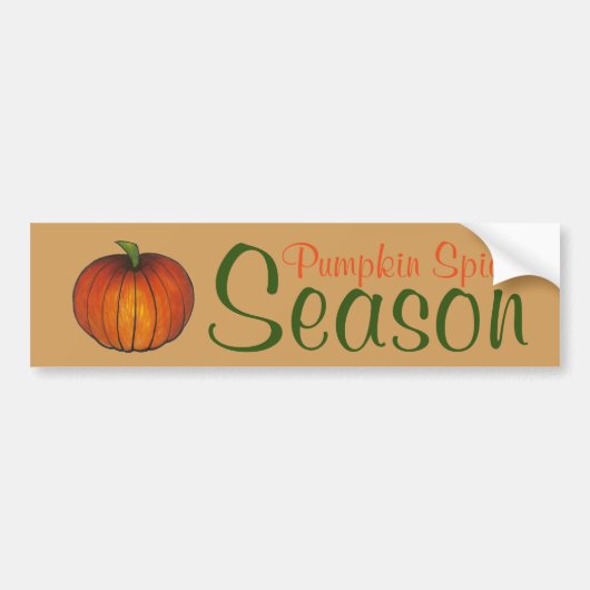 Pumpkin Spice Season Oranje Harvest Boerderij herf Bumpersticker (Voorkant)