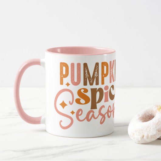 Pumpkin Spice Season Two-Tone Coffee Mok (Met donut)