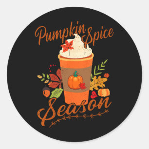 Pumpkin Spice Seizoen Latte Herfst Seizoen Vrouwen Ronde Sticker