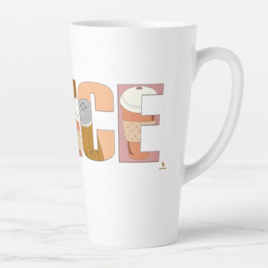 Pumpkin Spice Seizoensgebonden woorden Logo Art Latte Mok (Rechts)