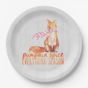 Pumpkin Spice Sitting Fox Papieren Bordje