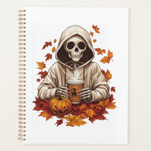 Pumpkin Spice Skeleton Planner (Voorkant)