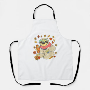 Pumpkin Spice Sloth Fall Leaves Thanksgiving Autum Schort