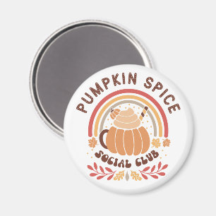 Pumpkin Spice Social Club – Schattige herfst PSL Magneet