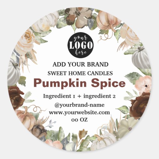 Pumpkin Spice Soy Candle Label (Voorkant)