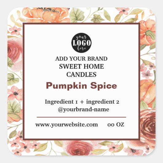 Pumpkin Spice Soy Candle Label (Voorkant)