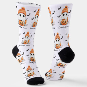 Pumpkin Spice Spooky Vibes gepersonaliseerd Sokken