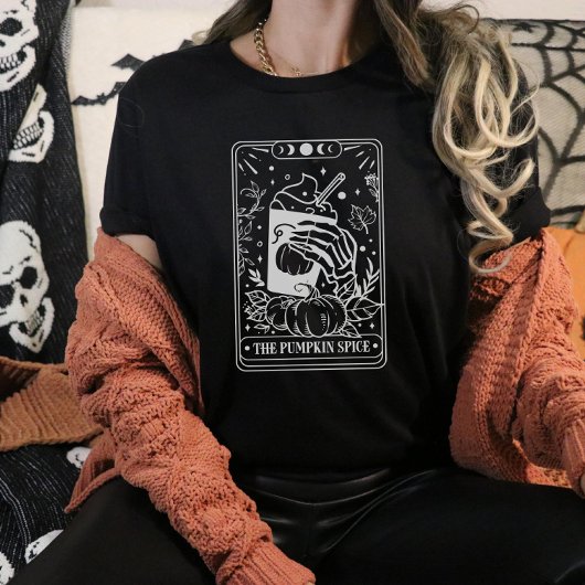 Pumpkin Spice Tarot Kaart Halloween Tri-Blend Shirt