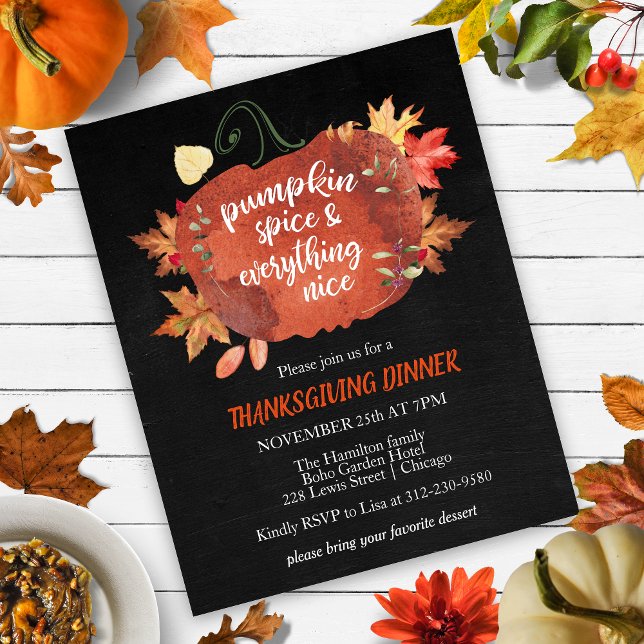 Pumpkin Spice Thanksgiving Budget Invitation (Creator heeft geüpload)
