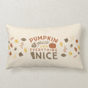 Pumpkin Spice Typographic Autumn Home Decor Kussen