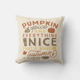 Pumpkin Spice Typographic Autumn Sierkussen
