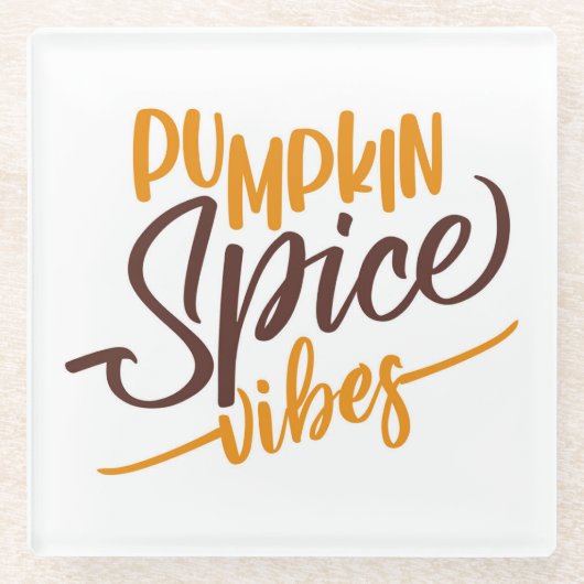 Pumpkin Spice Vibes Glazen Onderzetter (Voorkant)