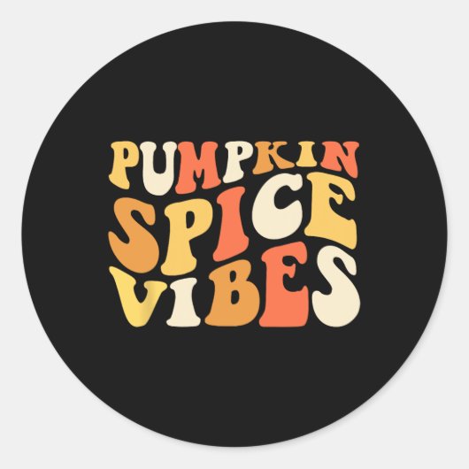 Pumpkin Spice Vibes Retro Herfst Vibes Ronde Sticker (Voorkant)