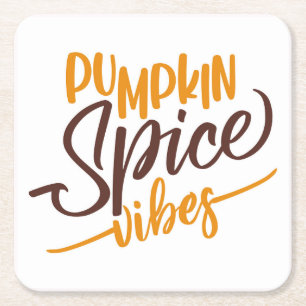 Pumpkin Spice Vibes Vierkante Kartonnen Onderzetter