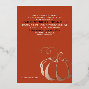 Pumpkin Spice Wedding Folie Uitnodiging