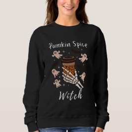 Pumpkin Spice Witch Coffee Skeleton - Vrouwen Shir Trui