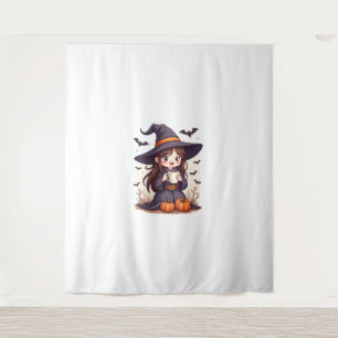 Pumpkin Spice Witch - Schattigee Halloween Coffee Wandkleed