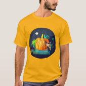 Pumpkin Spirit Magic Fun Halloween Animals & Moon T-shirt (Voorkant)
