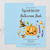 Pumpkin Spooktacular Halloween Bash Blue Kaart (Voorkant / Achterkant)