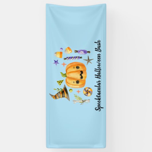 Pumpkin Spooktacular Halloween Bash Blue Spandoek (Verticaal)