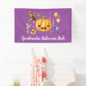 Pumpkin Spooktacular Halloween Bash Paars Spandoek (Insitu)