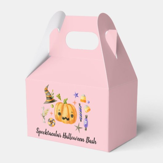 Pumpkin Spooktacular Halloween Bash Pink Bedankdoosjes (Voorkant Zijde)