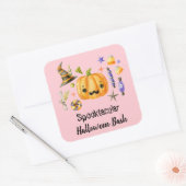 Pumpkin Spooktacular Halloween Bash Pink Vierkante Sticker (Envelop)