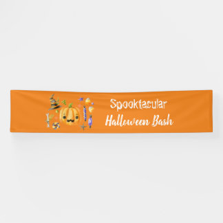 Pumpkin Spooktacular Halloween Bash Sinaasappel Spandoek