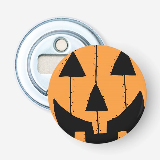 Pumpkin Stamp Button Flesopener (Voorkant)