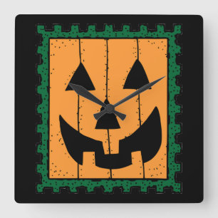 Pumpkin Stamp Clock Vierkante Klok