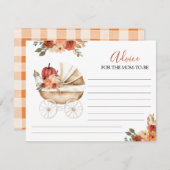 Pumpkin Stroller Floral Baby Shower Advice For Mom Informatiekaartje (Voorkant / Achterkant)