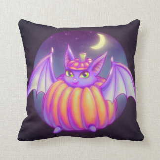 Pumpkin Suit Paars Bat Night Fog Art Kussen