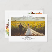 Pumpkin Sunflower Fall Weddenschap Hartelijk dank Bedankkaart (Voorkant / Achterkant)