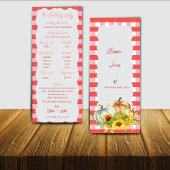 Pumpkin & Sunflower Fall Wedding Program Card Kaart