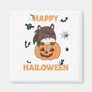 Pumpkin Sweet Horses Happy Halloween Magneet