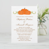 Pumpkin Swirls Fall Wedding Invite Kaart (Staand voorkant)